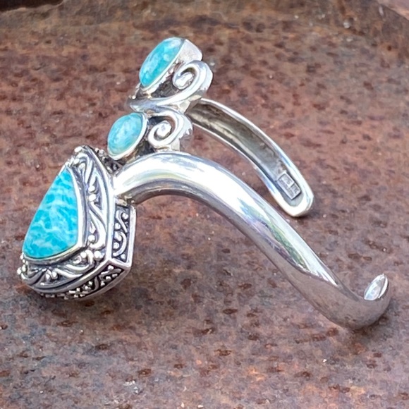 Sterling Silver and Turquoise Cuff Bracelet - Picture 5 of 13